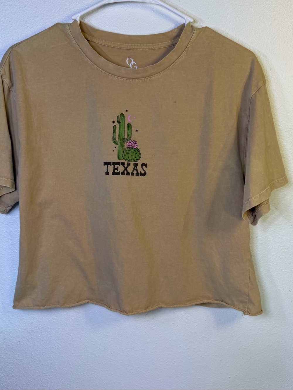 Texas Cactus Crop Tee - Tan
